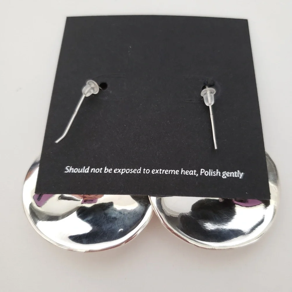 E&L Israel Sterling Silver Electroform Drop Earrings - Picture 4 of 9